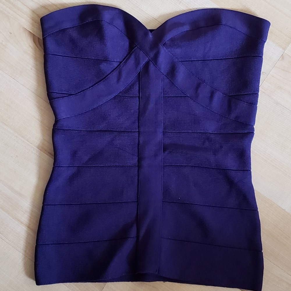bebe Bandage Corset Tubetop Blue/Purple Size M